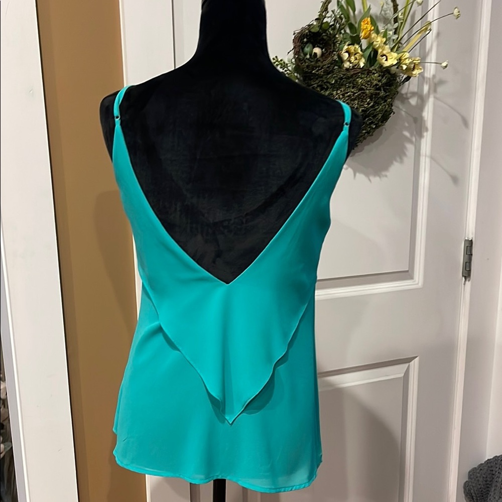 Small Teal Ruffle spaghetti Strap Top - Picture 5 of 10